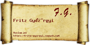 Fritz Györgyi névjegykártya