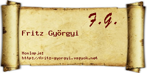 Fritz Györgyi névjegykártya